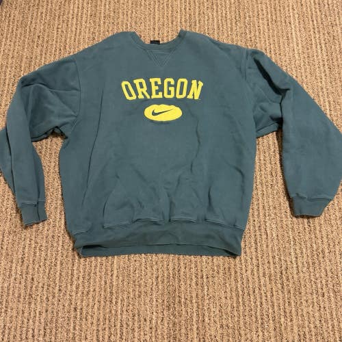 VTG 90s y2k Team Nike XL University Of Oregon UO Ducks Embroidered Sweatshirt
