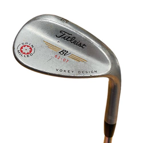 Titleist Vokey spin milled Right Handed Wedge Regular Flex 62 Degree Steel Shaft