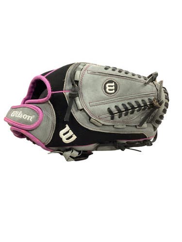 Used Wilson Flash Rh Throw Fastpitch Gloves Grey 12" 11347-s000270053