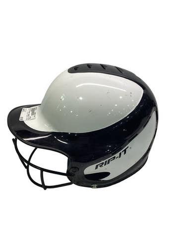 Used Rip-it Blk Wht Helmet W Mask Batting Helmet W Mask Black M L 11347-s000270031