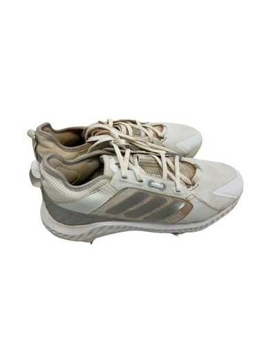 New Adidas Pure Hustle Womens 7.5 White Metal Softball Cleats 11692-s000143253