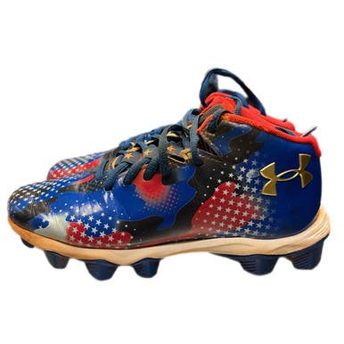 Used Under Armour 3027318-400 Bb Sb Cleats Royal Blue Junior 04 11730-s000059530