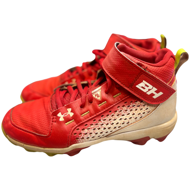 Used Under Armour 3024325-600 Bb Sb Cleats Red And White Junior 04 11730-s000062516