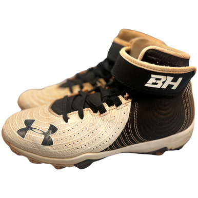 Used Under Armour 3022062-001 Baseball Cleats Black And White Junior 04.5 11730-s000062515