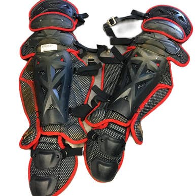 Used Mizuno Pro Catchers Leg Guards Navy Blue Adult 11730-s000067671