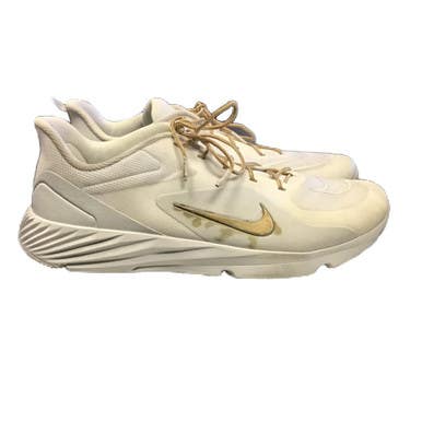 Used Nike Men's Alpha Huarache 8 Pro Turf Lacrosse Cleats White 12.5 11730-s000068771