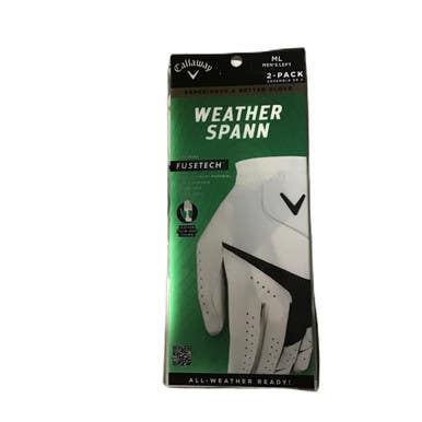 New Callaway Weather Spann Mens Golf Glove White M L 11730-s000069072