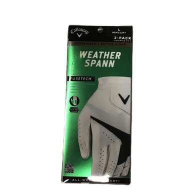 New Callaway Weather Spann Mens Golf Glove White Lg 11730-s000069074