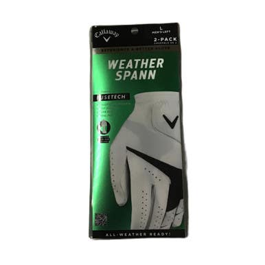 New Callaway Weather Spann Mens Golf Glove White Lg 11730-s000069073