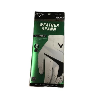 New Callaway Weather Spann Mens Golf Glove White Lg 11730-s000069075