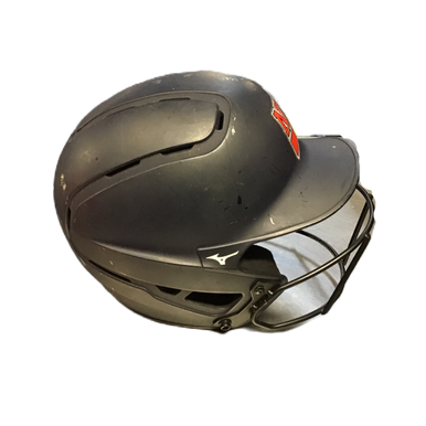 Used Mizuno B6 Baseball Batting Helmet W Mask Navy Blue S M 11730-s000069915