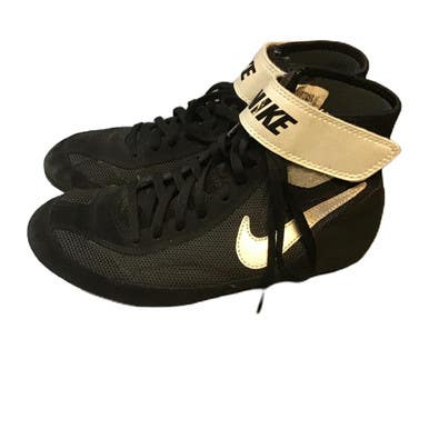 Used Nike 366683-004 Wrestling Shoes Black Senior 7.5 11730-s000071745