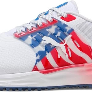 PUMA Golf Ignite Elevate 2 Volition Spikeless Shoes White/Blue /Red 11.5 Medium