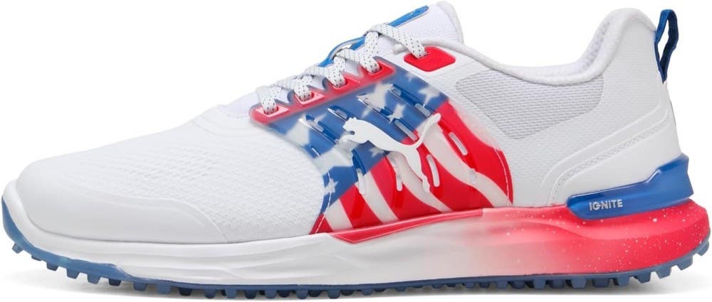 PUMA Golf Ignite Elevate 2 Volition Spikeless Shoes White/Blue /Red 11.5 Medium