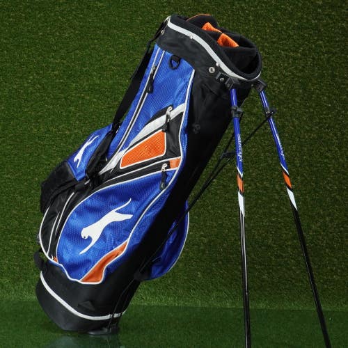 SLAZENGER STAND BAG 6-WAY DIVIDERS GOLF BAG BLUE ORANGE BLACK ~ L@@K!!