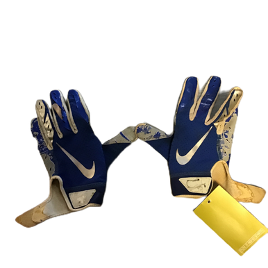 Used Nike Football Receiever Gloves Royal Blue Lg 11730-s000070097