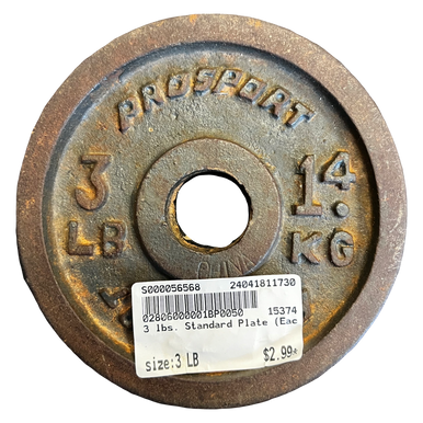 Used Standard Plate (each) 3 Lb 11730-s000056568