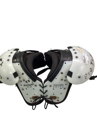 Used Pro Team Pt140 Fb Shoulder Pads White Md 11347-s000266594