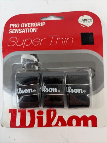 Wilson Super Thin Pro Overgrip Tennis Grip, Black