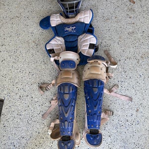 White/Blue Rawlings Velo Catcher's Set (Used)