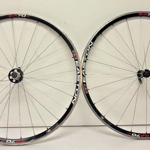 Easton EA70X 28/24-Spoke Black Aluminum Tubular 700C Road/CX Wheelset GREAT