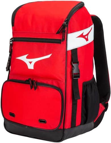 Mizuno Organizer 21 Backpack | Baseball Softball | 4 Bat Sleeves - Red/Black