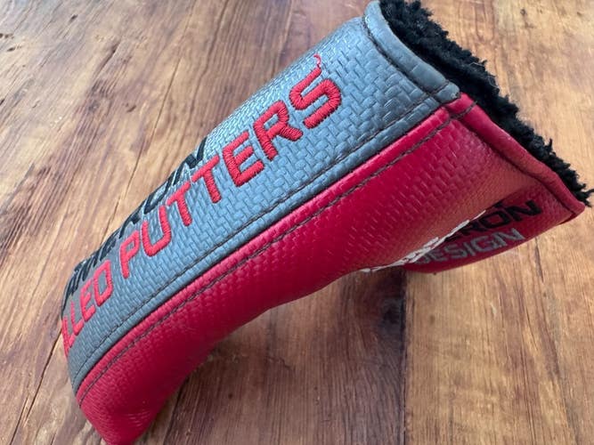 Scotty Cameron Select Red Gray Blade Putter Head Cover Nice Condition 0307