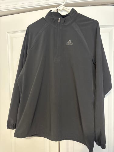 Black Men's Medium Baseball Adidas Long Sleeve Winbreaker (Used)