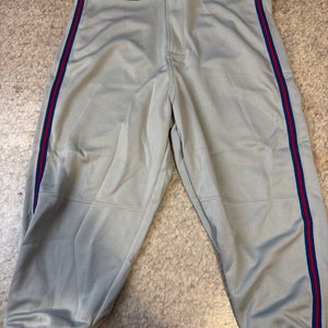 Gray w/ Red & Blue Piping Men's Medium Adult Rawlings Knicker Game Pants (New)