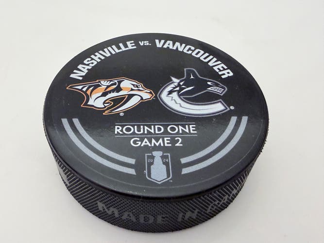 2024 Playoffs Round Nashville Predators Vs Vancouver Canucks Warm-Up Puck
