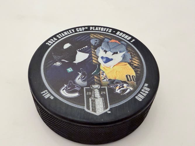2024 Playoffs Nashville Predators Vs Vancouver Canucks Mascot Battle Puck