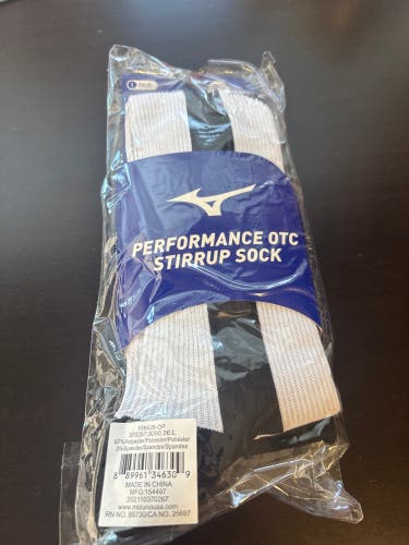 Black & White Adult Unisex Large Mizuno Stirrup Socks (New)