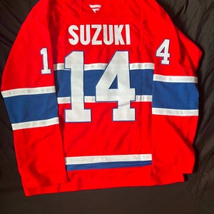 Nick Suzuki Montreal Canadiens Hockey Men's Jersey Stitched Size 54