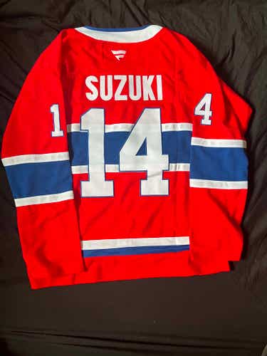 Nick Suzuki Montreal Canadiens Hockey Men's Jersey Stitched Size 54