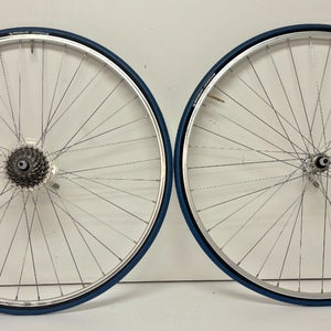 Vintage Araya 7-Speed Aluminum 700C Wheelset Shimano Exage RM50 Hubs Michelin