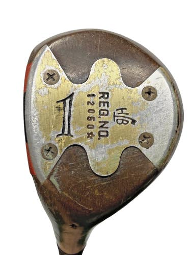 HB PowerBilt Reg 12050 Persimmon 1 Wood Driver LH Stiff Steel 43" Vintage Grip