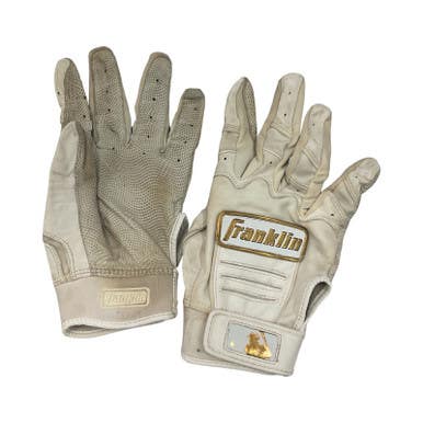 Used Franklin Bb Sb Batting Gloves White Md 11859-s000031074