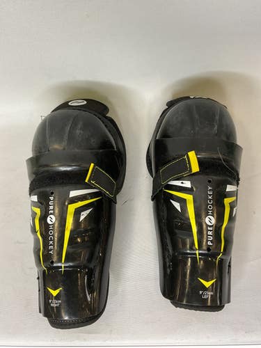 Used Pure Hockey Youth Shin Guards Black 9" 11859-s000018862