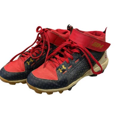 Used Under Armour Harper Bh Bb Sb Cleats White Red Navy Junior 01.5 11859-s000026394
