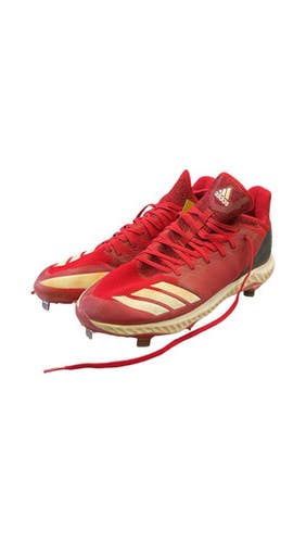 Used Adidas Metal Cleats Bb Sb Cleats Red Youth 12.0 11859-s000028671