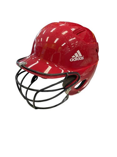 Used Adidas Climalite Batting Helmet W Mask Red M L 11859-s000022387