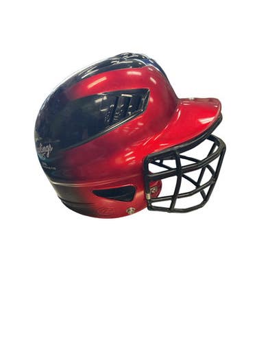 Used Rawlings Batting Helmet W Mask Red Md 11859-s000022751