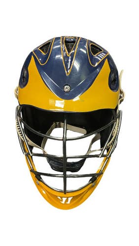 Used Warrior Tii Lacrosse Helmet Navy Blue And Yellow Md 11859-s000029267