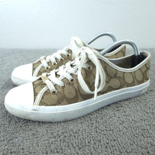 Coach Empire Signature Logo Womens Size 7.5 Shoes Designer Sneakers Brown Low