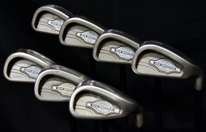CALLAWAY BIG BERTHA IRON SET  3-9 SHAFT: STIFF LENGTH: (5) 38.5" RIGHT HANDED