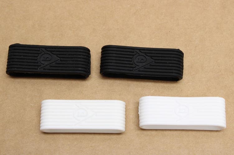 *NEW* FOUR (4X) DUNLOP (BLACK/WHITE) TENNIS RACQUET RUBBER GRIP BAND