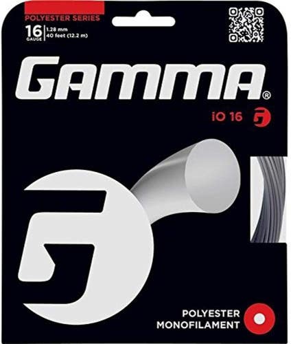 THREE (3X) SETS: GAMMA "iO 16" (128) BLACK CO-POLYESTER TENNIS STRINGS