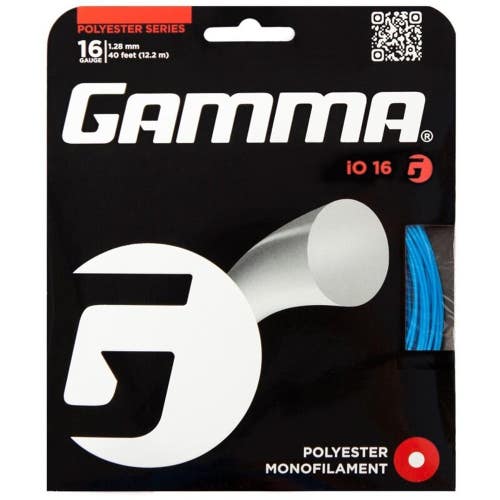 TWO (2X) SETS: GAMMA "iO 16" (128) BLUE CO-POLYESTER TENNIS STRINGS