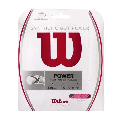 FIVE (5X) SETS: WILSON SYNTHETIC GUT POWER 16 SYNTHETIC GUT TENNIS STRINGS