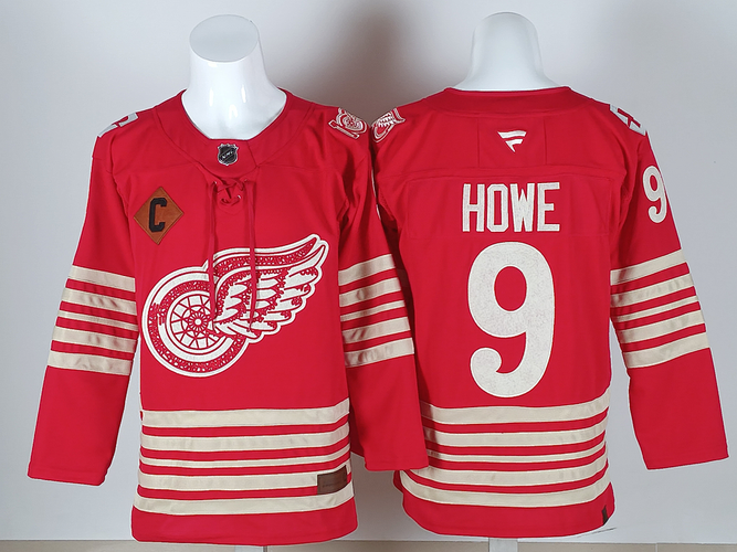 Men's Detroit Red Wings Gordie Howe #9 Stitched Jersey Size 50